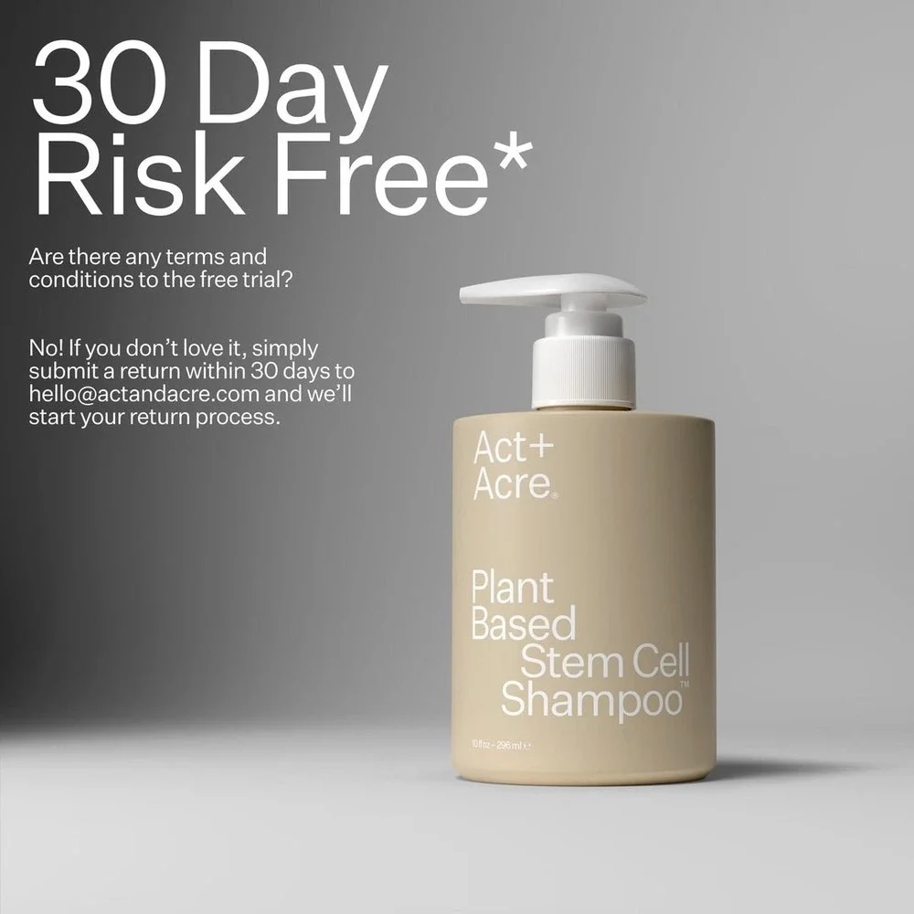 NEW Act+Acre Cold Processed Plant Based Stem Cell Shampoo 10oz Scalp Care Growth
